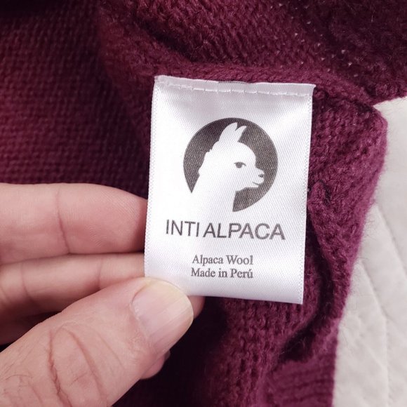Intialpaca Inti 100% Alpaca Wool Fair Isle Nordic Sweater Womens Medium Peru - Picture 5 of 8